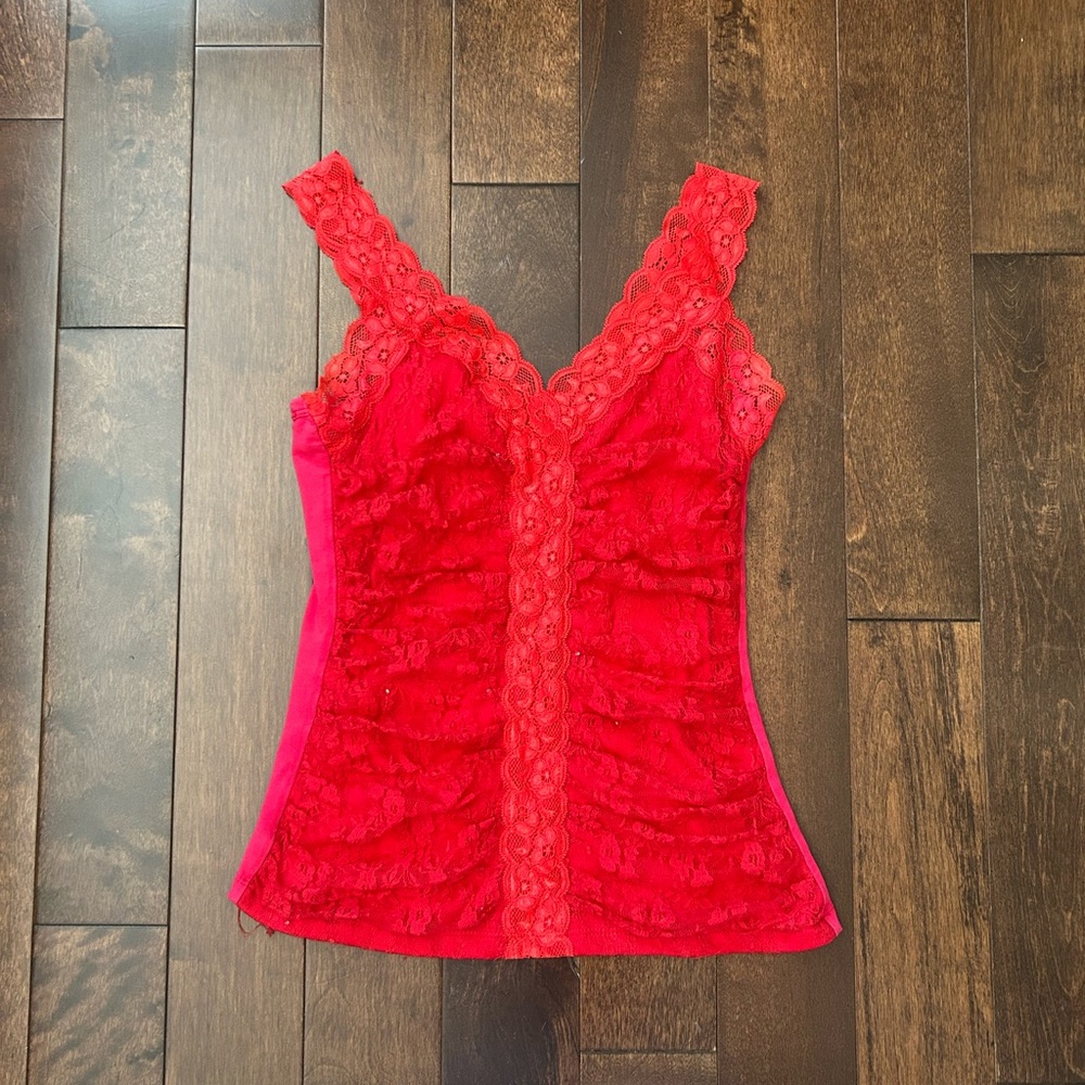 Elegant Red Lace Women's Top